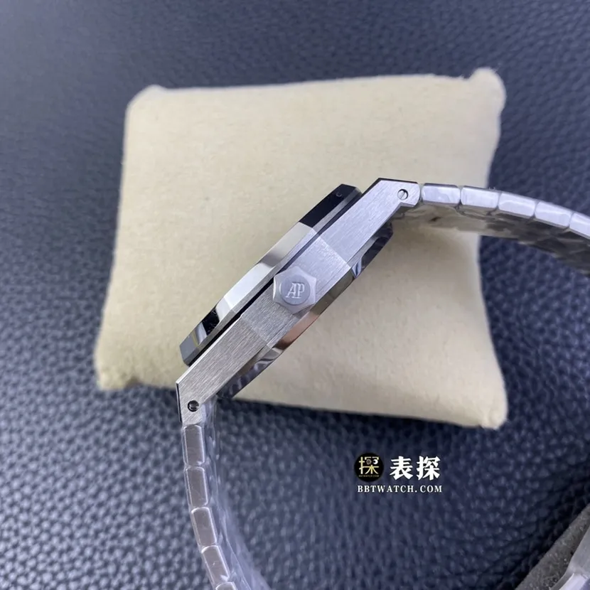 R8 factory Audemars PiguetRoyal Oak1:1super watch men's smoked blue dialtourbillonsteel bracelet picture and price caseback live photo