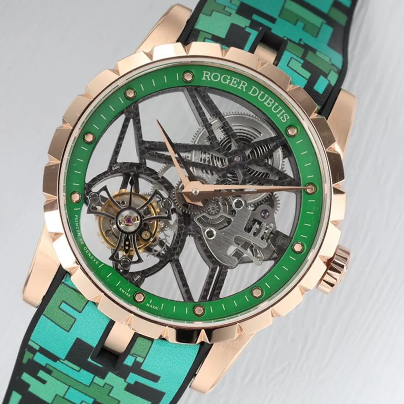 Roger Dubuis top quality imitation watches EXCALIBUR King Series Men's Tourbillon Watch Buckle Figure