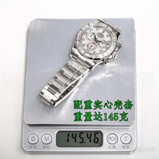 collectible watch PPM factory DaytonaRolex white mother-of-pearl disc 4130 mechanical weight live photos