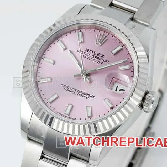 ARF FactoryRolex log top-tier 1:1super pink disc stick hour markers 31mm three-lattice chain link 278274caseback live photo