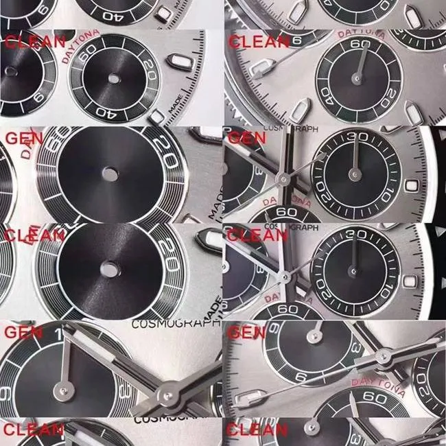 C Factory Gray Daytona Real vs. Fake Comparison Review Rolex Top Watch Clasp Comparison Chart