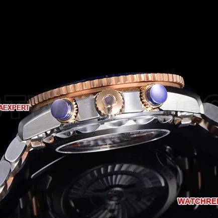 collectible watch N1 factory OmegaSeamaster 600m blue dial gold steel braceletclasp live photos