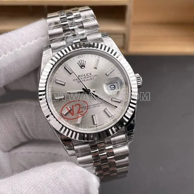 1:1replica watch VS Factory log Rolexsilver dial3235 mechanical 41mm weight live photos