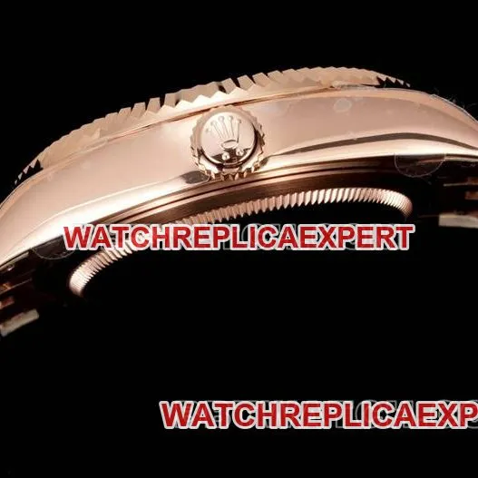 collectible watch AR+ factory Rolex Navigator brown dial mechanical rose gold steel braceletfront live photo