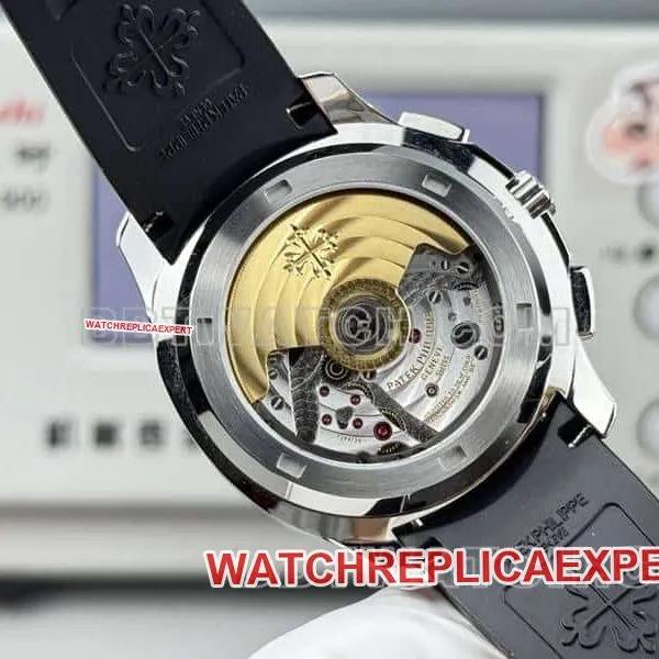 Watch Patek Philippe P1 Factory Grenade Black Plate Mechanical Black Rubber Model 5968 Back Actual Picture