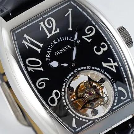 ABF factory top-tier Frank Muller high-quality watch men's black dial black belt leather strap manual mechanical tourbillonmovement picture