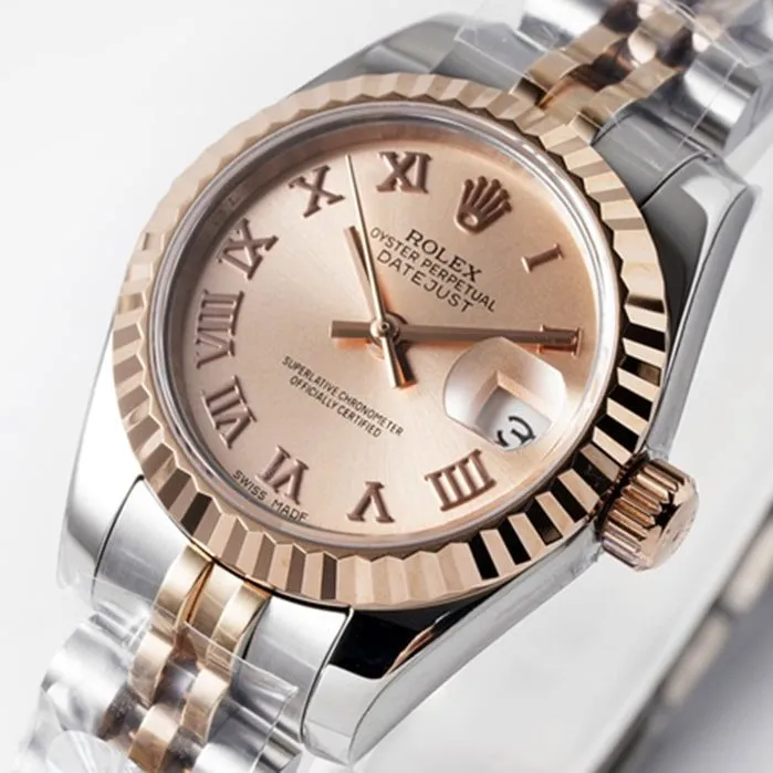 Top-tier watch Rolex women's gold plate Datejuststeel bracelet watch back cover picture