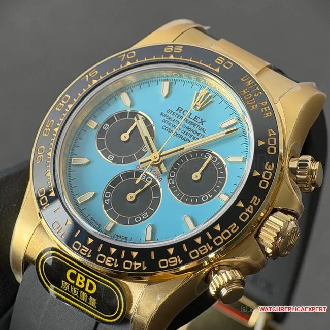 CBD Factory Rolex1:1replica watch Daytona gold case Tiffany blue dial4131caseback live photo