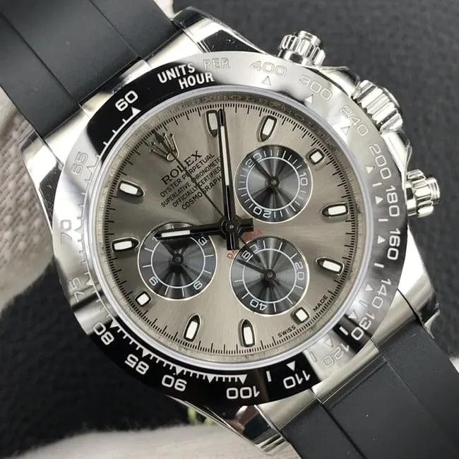 Rolextop-tier watch new Daytona series men's brown plate rubber strap mechanical watch side view