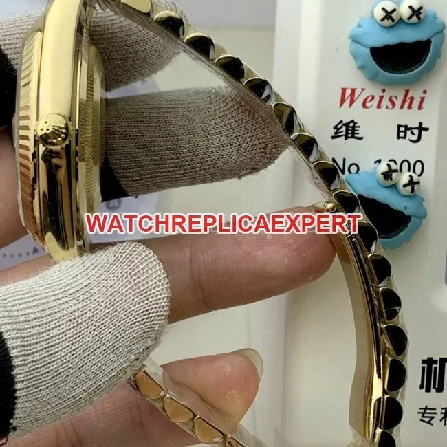 collectible watch Rolexblack dialPPM factory Day-Date mechanical yellow gold weight live photos