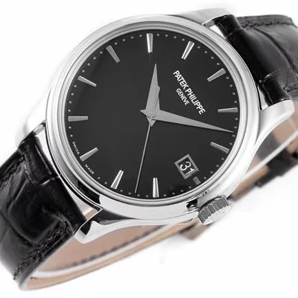 ZF Factorytop-tier watch Patek Philippe men's black dial black belt classic series V3 version mechanical leather strap watch movement picture