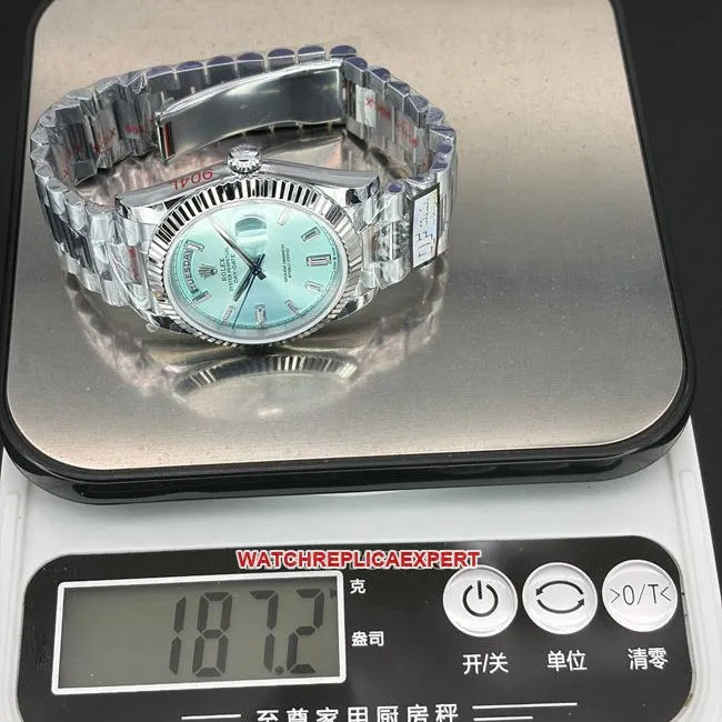 top-tier watch Day-DateQF factory Rolex ice blue dial 40mm braceletlive photos