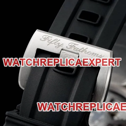 Blancpain1:1replica watch fifty fathoms black dial titanium mechanical black rubber model side live photo