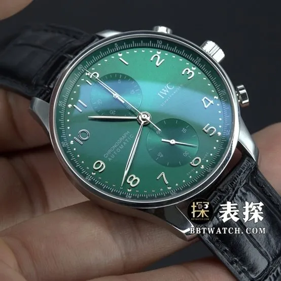 ZF FactoryIWC Portugal top-tier watch green dial silver needle leather strap model pictures and prices clasplive photos