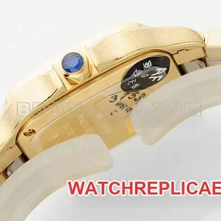 top-tier watch Cartiersilver dial Santos quartz movementyellow goldbraceletcaseback live photo