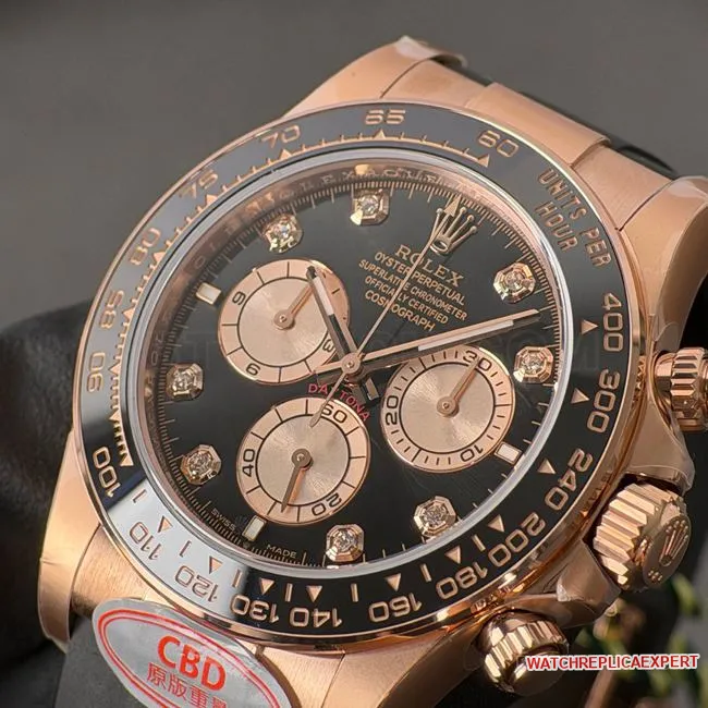 CBD factory Rolex collectible watch Daytonarose gold case black dial4131clasplive photos