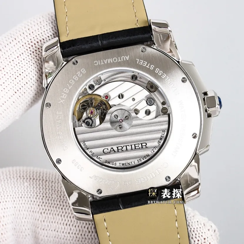 F5 factory CartierWF100015top-tier 1:1super watch men's silver gray plate rose gold diamond leather strap model pictures and prices clasplive photos
