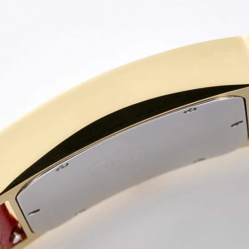 Hermès top-tierhigh-quality watch HeureH three-hand series ladies leather strapwhite dial gold watch back cover picture