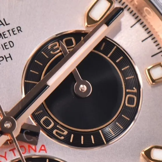 C factory DaytonaRolex1:1replica watch rose gold plate rubber model m116515ln-0059side live photo