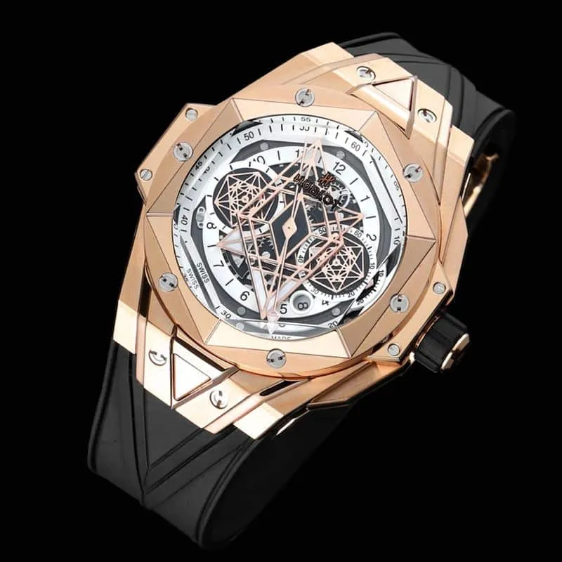 HublotHublothigh-quality watch new BigBangSangBleuII tattoo men's mechanical watch clasp picture