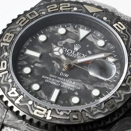 Top Rolex imitation black plate carbon fiber automatic mechanical men's watch detail picture
