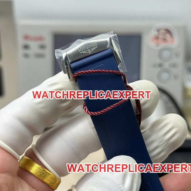 Longinestop-tier watch AF Factory Concas blue dial7750movement42mm rubber model side live photo