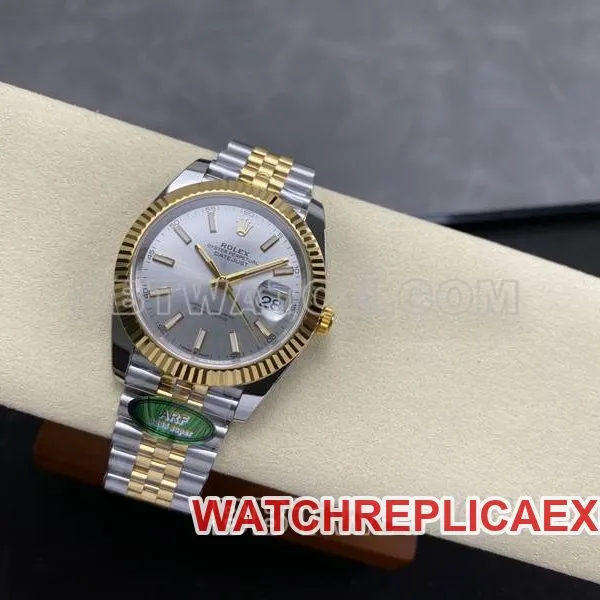 Rolex collectible watch ARF Factory log 41mmsilver dial3235 gold steel bracelet caseback live photo