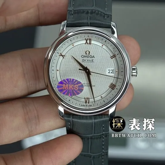 MKS FactoryOmega Die Fei top-tier watch white dial gold needle leather strap model pictures and price weight live photos