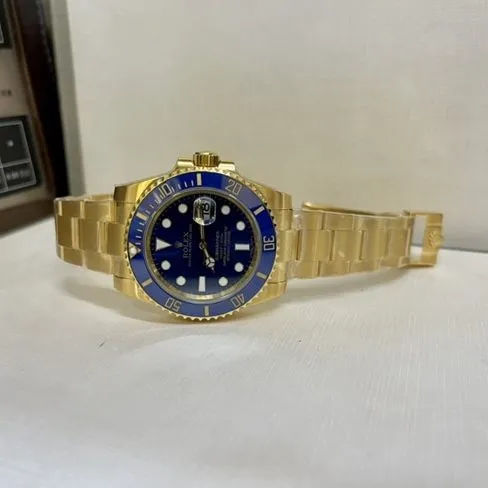 Top-tier watch Rolex men's blue dial gold belt blue Submariner automatic movement watch clasp picture
