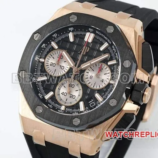 APS factory Audemars PiguetRoyal Oak offshore super cloneblack dialrose gold26420front live photo