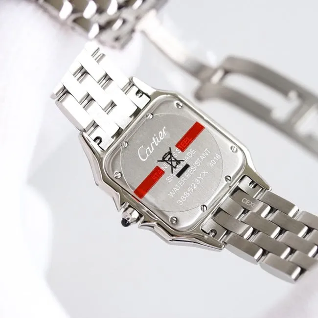 top-tier replicaCartiersuper clone3WF factory women's white dialsteel bracelet cheetah series quartz watch front view