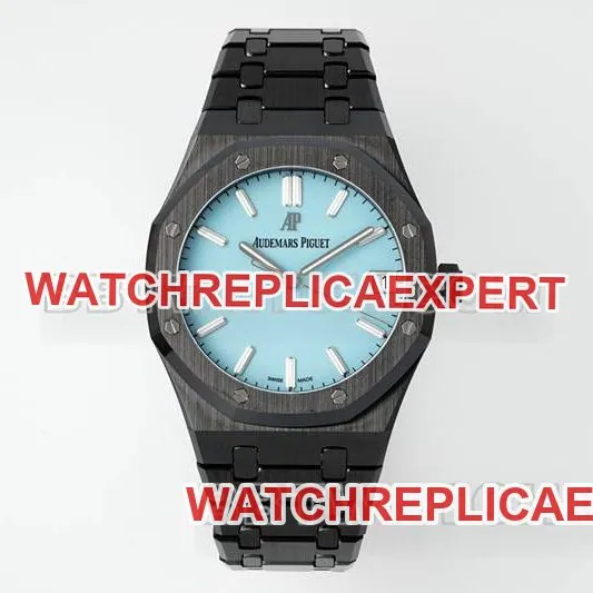 Audemars Piguet watch APS factory Royal Oakblue dialceramicsteel bracelet model 15500caseback live photo