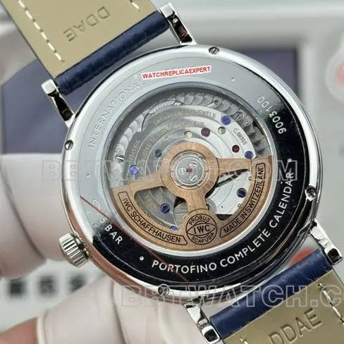 collectible watches Portofino GR factory Universal white disk blue belt models side actual photo