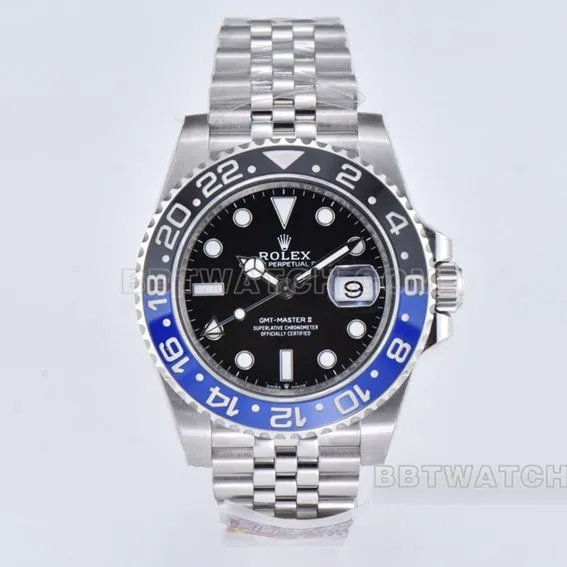 Factory C RolexGMT-Master1:1super cloneBatman bezelm126710blnr-0002caseback live photo