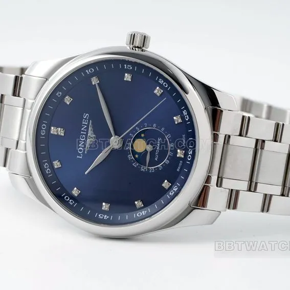 APS factory Longines watchmaking tradition watch blue dialmoon phasesteel braceletL2.919.4.97.6side live photo