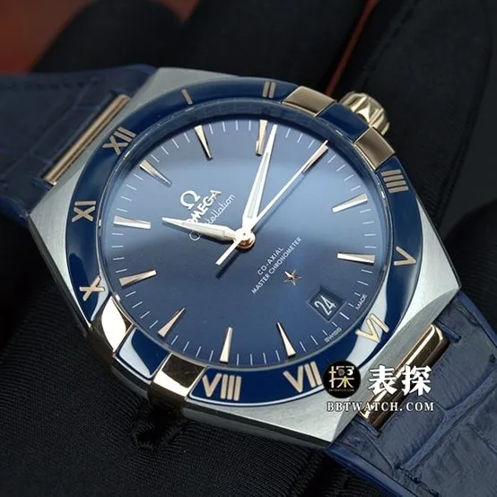 VS Constellation Omega collectible watches Blue Plate Belt Model 131.23.41.21.03.001
