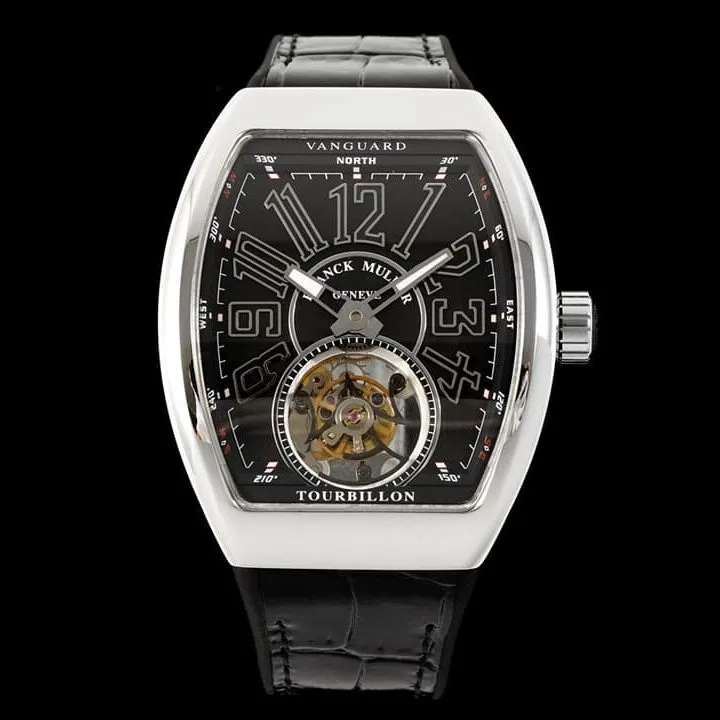 RMS factory Frank Muller men's top-tier watch black dial flywheel leather strap model V45caseback live photo