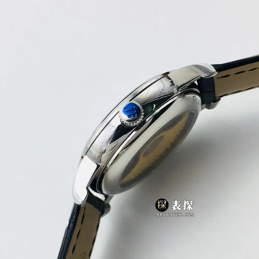 AN FactoryBlancpain classic top-tier watch women's white dialleather strap model pictures and prices side live photo