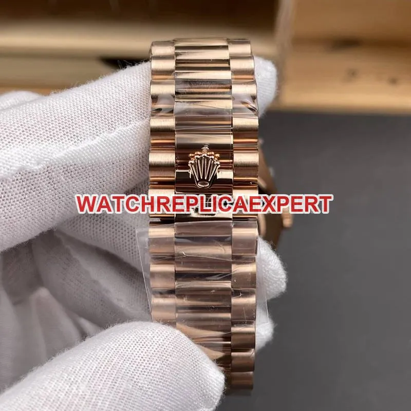 Rolex watch RC factory Day-Date40mmwhite dial3255rose goldsteel bracelet braceletlive photos