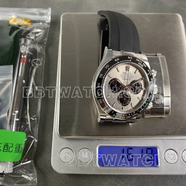 Rolex watch ARF FactoryDaytona gray plate 4131 rubber caseback live photo