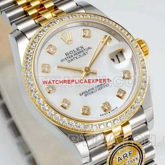 ARF FactoryRolex log mother-of-pearl disc diamond bezel31mm intergold five-lattice chain link 278383side live photo