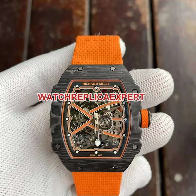 Richard Mille men's top-tier 1:1super hollow plate orange RM67-02front live photo