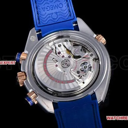 1:1replica watch N1 factory SeamasterOmega600m blue dialrose gold leather braceletclasp live photos