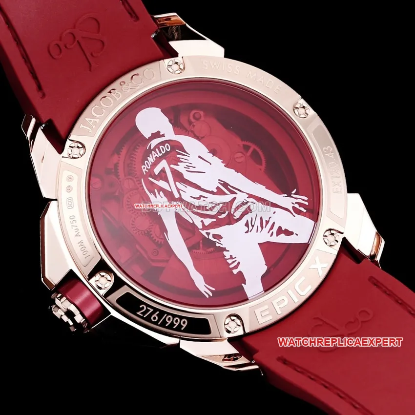TW factory Czech Leopard top-tier replicaC Ronaldo CR7 jointly customized diamond bezel black and red front live photo
