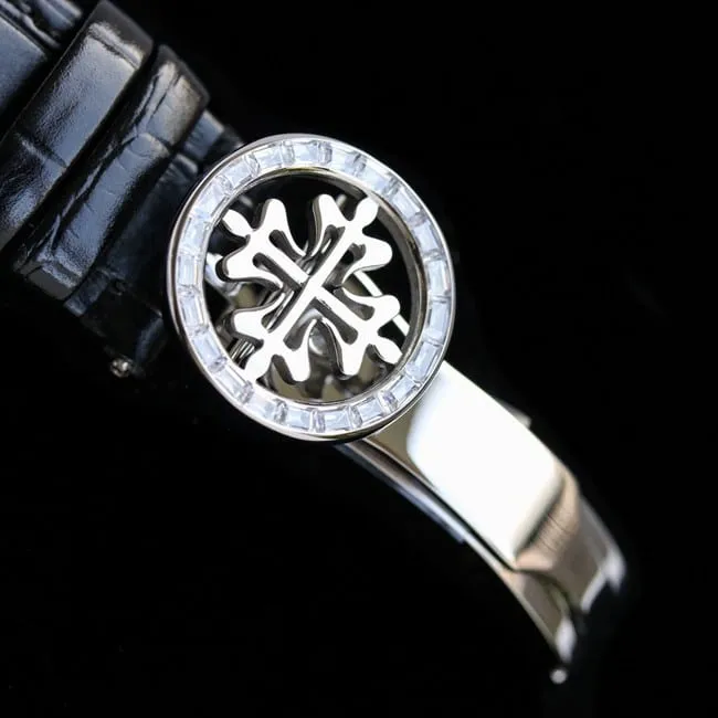 PFF factory top-tier watch Patek Philippe men's black dial black belt super complex function chronograph series leather strap watch detail shots