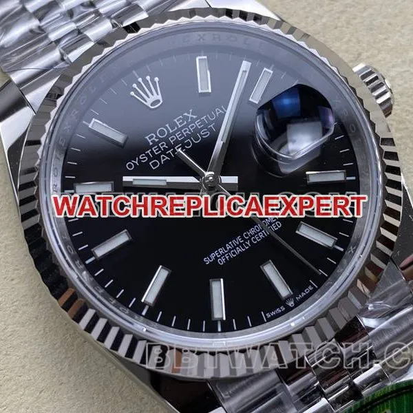 Rolextop-tier watch ARF FactoryDatejustblack dial36mmsteel bracelet front live photo
