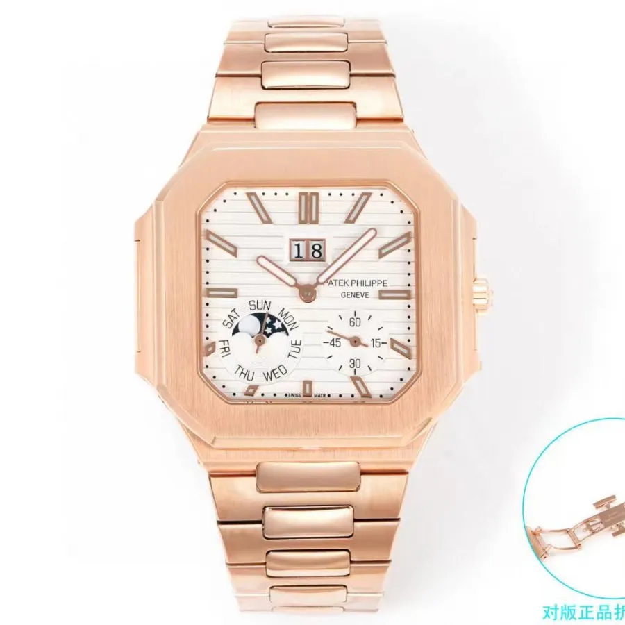 Patek Philippe watch 3k factory 45mm brown green dial240psmovementrose goldsteel bracelet model 5822braceletlive photos
