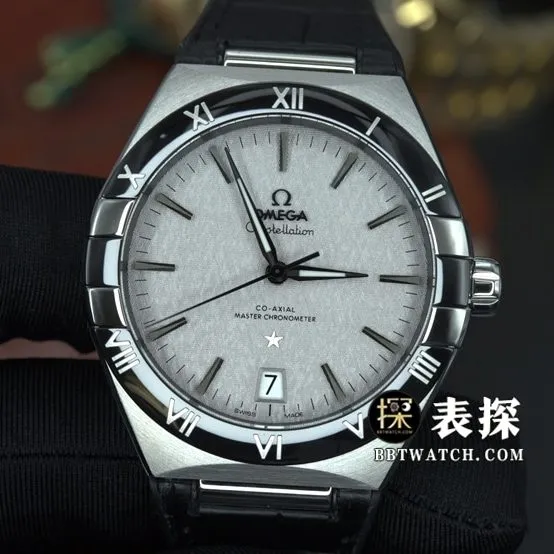 SBF factory Omega Constellation watch men's gray plate leather strap model pictures and price weight live photos