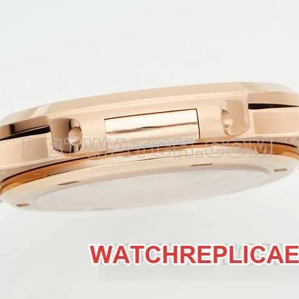 top-tier watch NautilusDDF factory Patek Philippeblack dial leather bracelet5711front live photo
