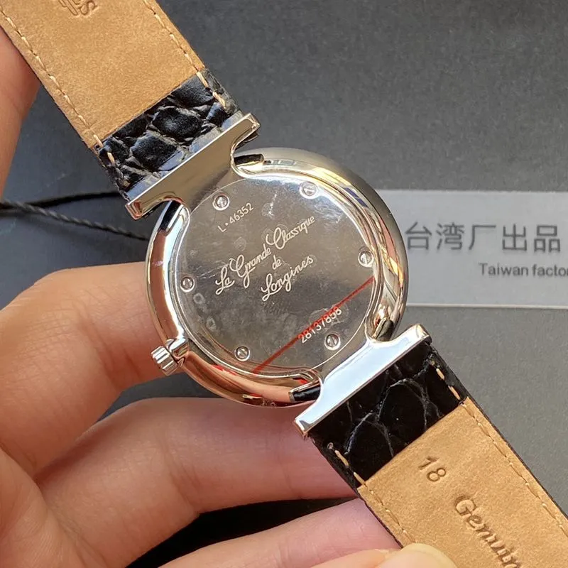 Longinestop-tiersuper watch ultra-thin Jialan series boutique couple watch quartz watch front view